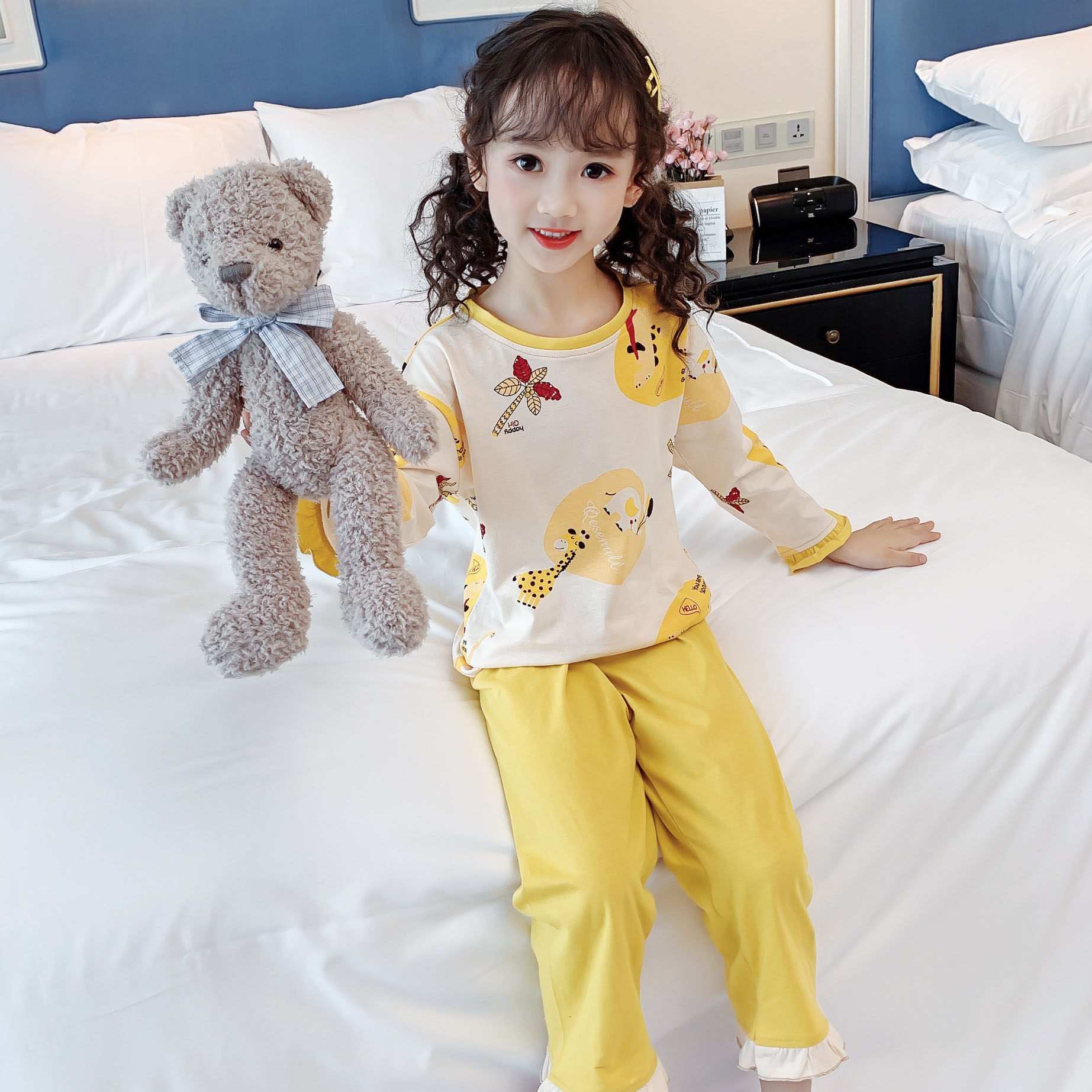 儿童睡衣女童春秋纯棉长袖薄款中大10岁女孩家居服套装