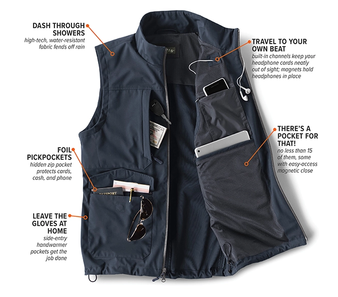 orvis男士户外马甲旅行防风防雨多功能口袋美国直邮正品SI2PJX