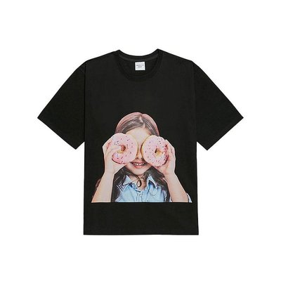 adlv男女情侣圆领短袖t恤lisa同款甜甜圈热情泡沫女孩百搭宽松潮