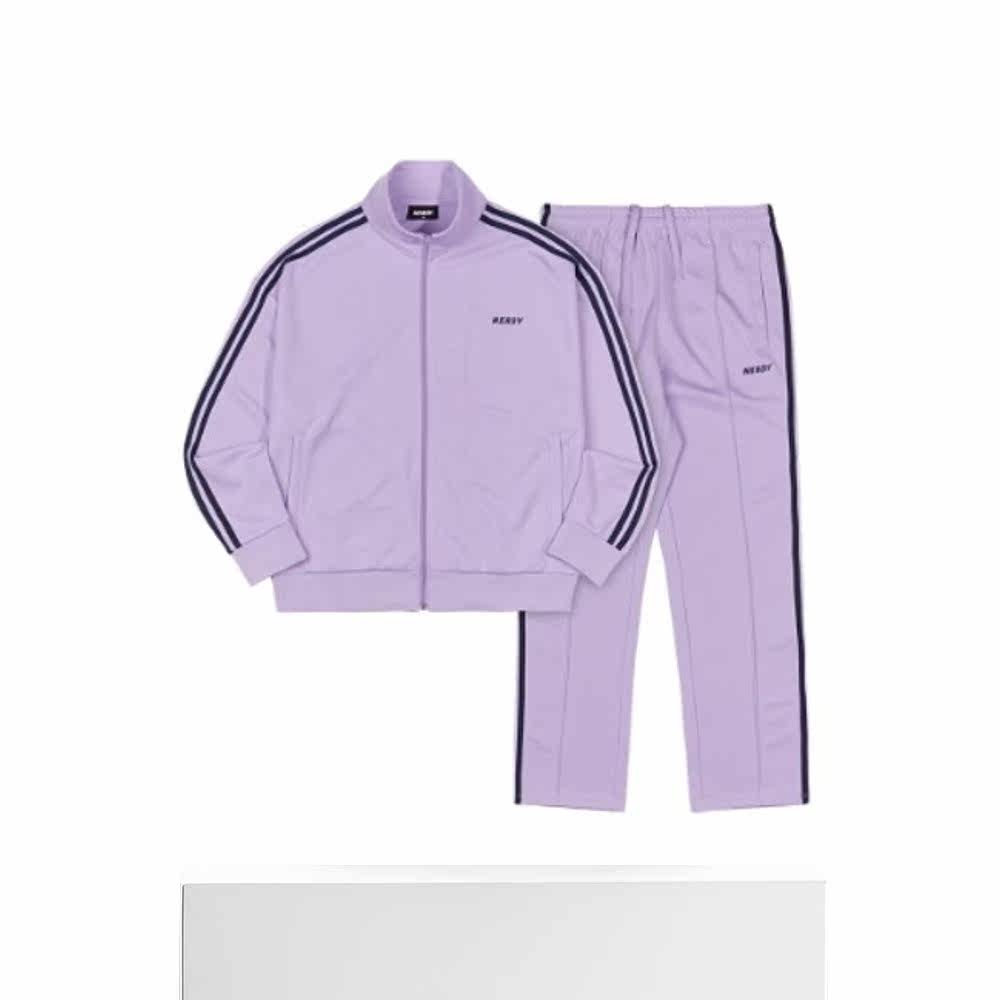 韩国直邮nerdy休闲运动套装当季新款紫色拉链立领休闲运动套装