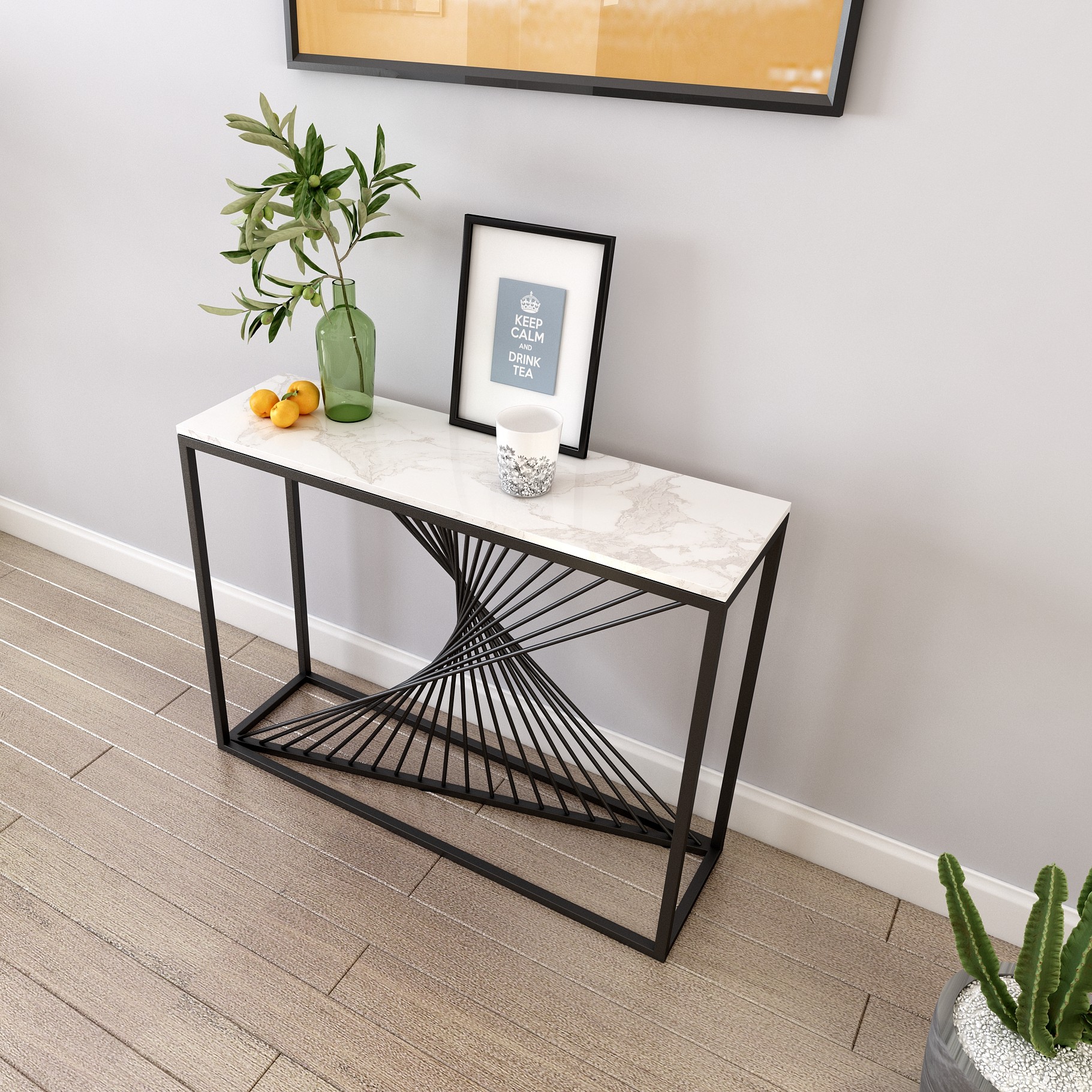 现代简约玄关柜轻奢风大理石玄关台样板房客厅入门玄关靠墙条案桌