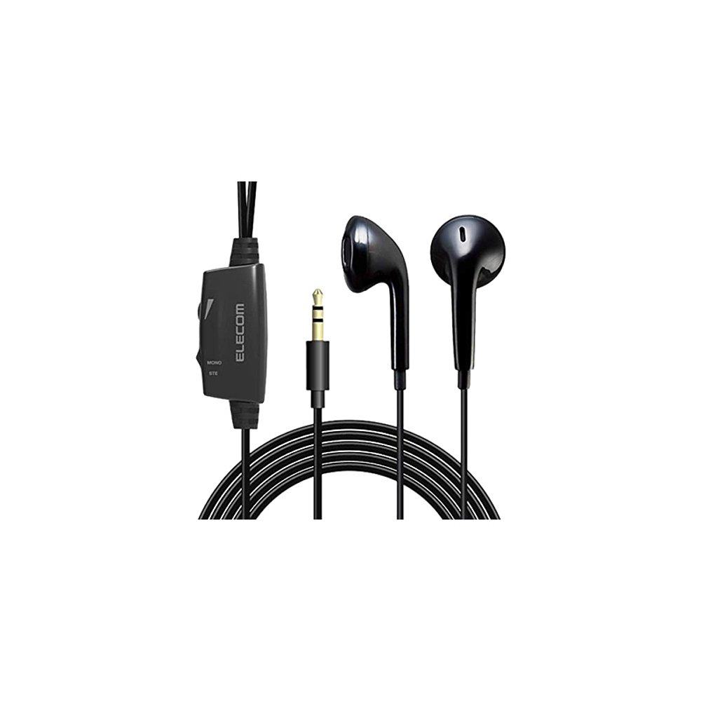 日本直邮elecom宜丽客耳机142mm50米黑色ehptv11i5xbk普通有线耳机