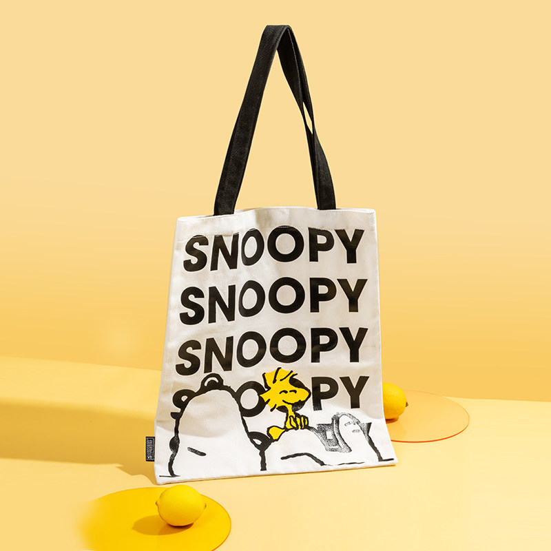 nome诺米史努比peanuts联名款帆布袋白色布包环保购物袋