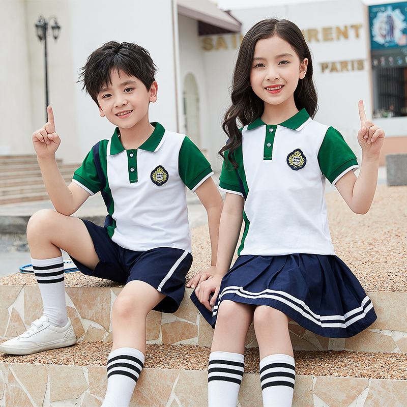幼儿园园夏装小学生校服套装儿童夏季纯棉短袖班服校服