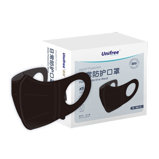 unifree一次性3d立体防护口罩三层透气含熔喷布成人口罩30片