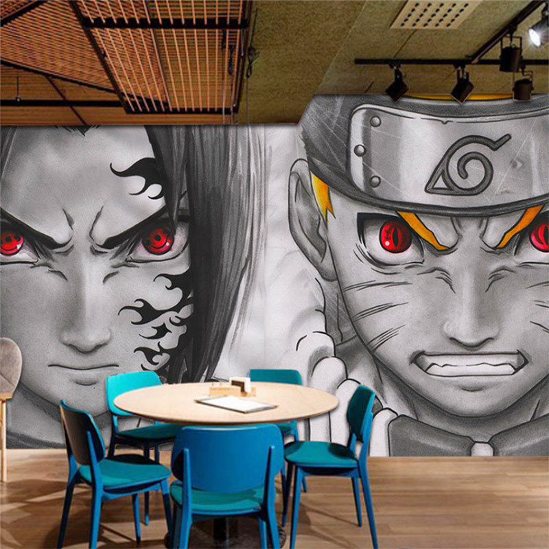 动漫火影忍者壁纸定制卡通日漫背景背景墙墙纸壁画无纺布墙纸