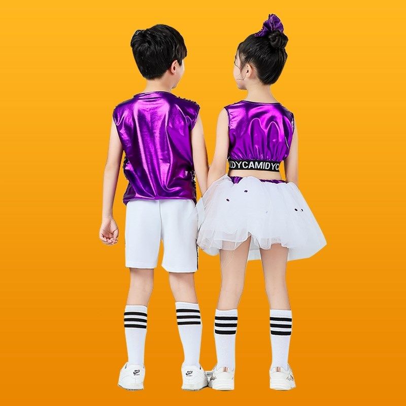 小学生拉拉队演出服六一儿童节表演服装男童女童亮片舞蹈儿童演出服