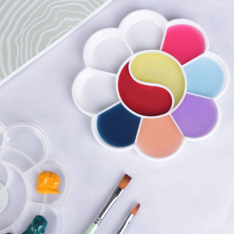调色盘美术梅花颜料多功能绘画画画工具儿童油画调色板
