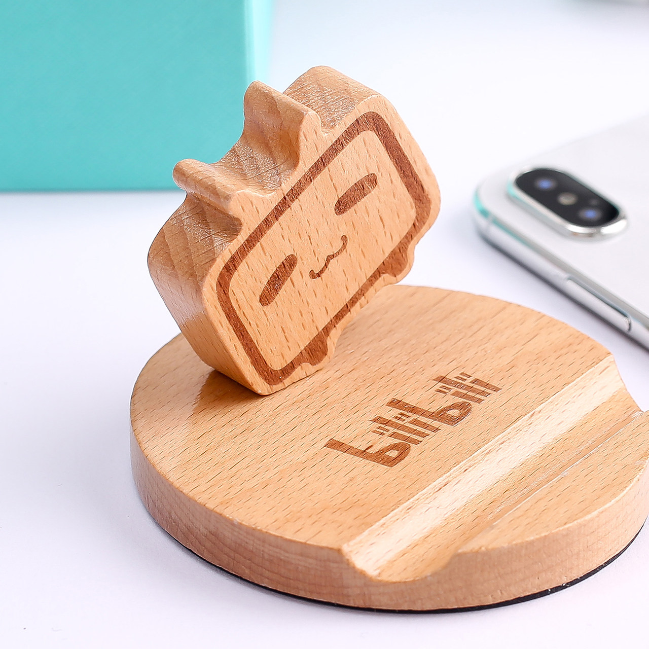 超电文化bilibili哔哩哔哩小电电视木质手机支架周边动漫3c周边