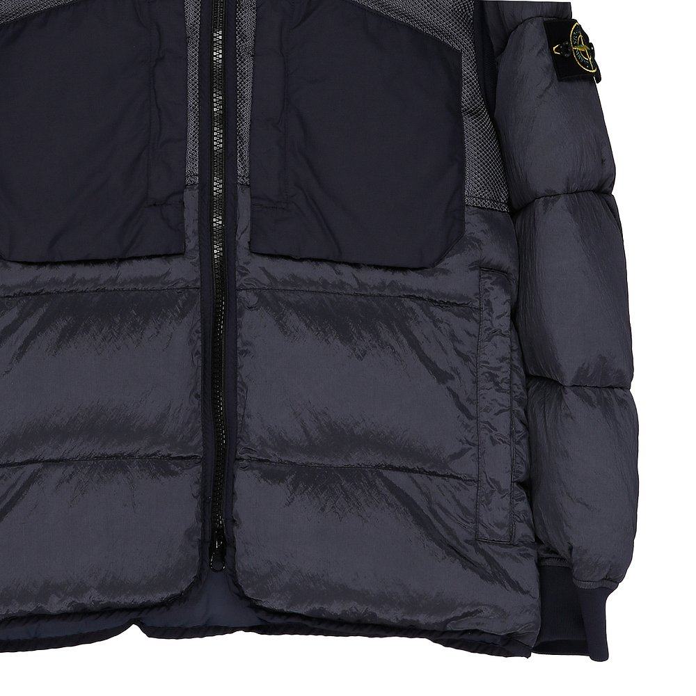 香港直邮stoneisland海军蓝色徽标拉链羽绒服751542840