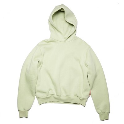 欧洲直邮acnestudios秋冬女士开心果绿色混纺纯色连帽卫衣