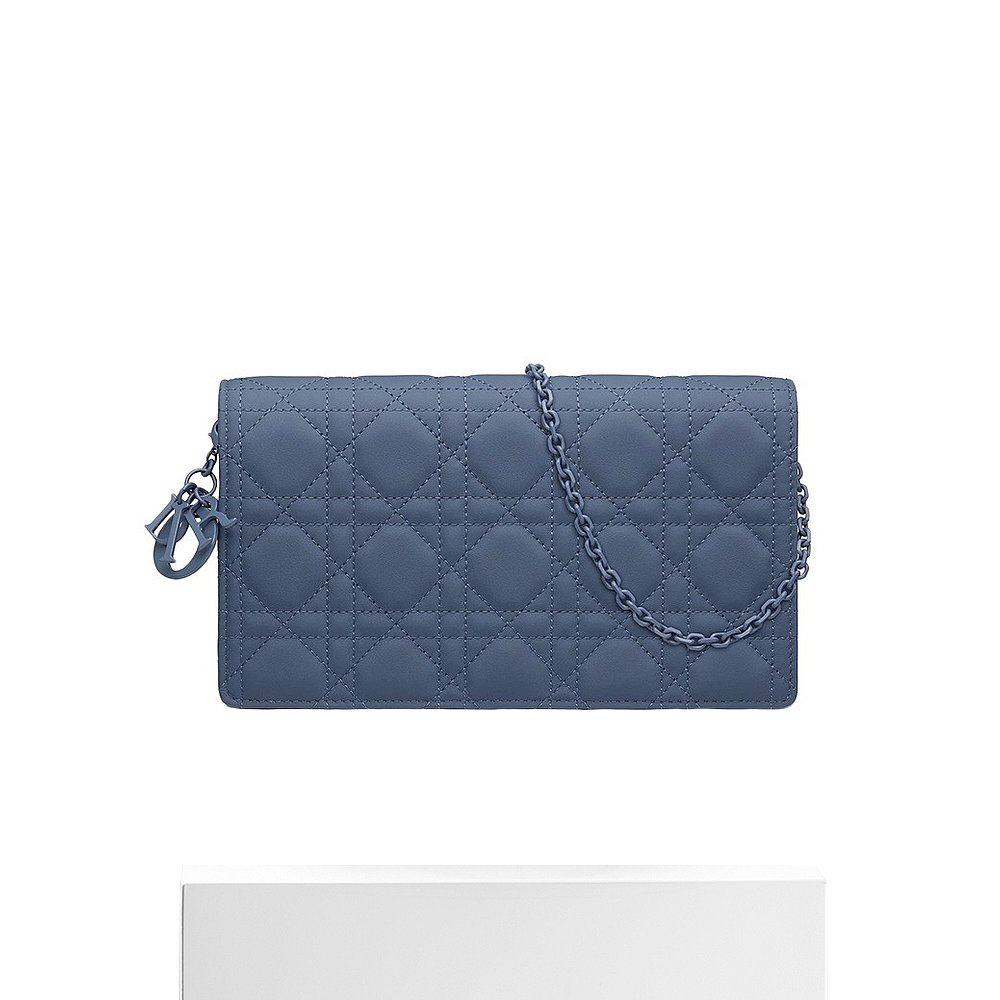 欧洲直邮dior迪奥女士蓝色皮革单肩时尚简约百搭通用款女包