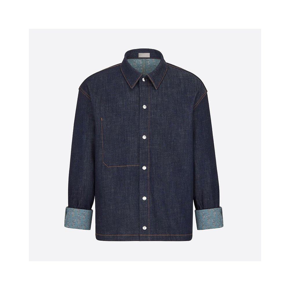 夹克香港直邮dior男士蓝色牛仔男款外套夹克