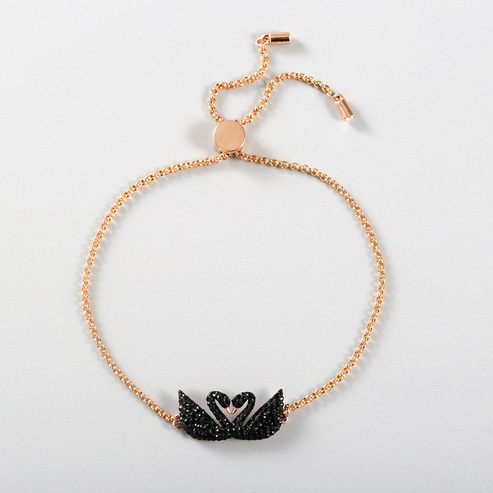 欧洲直邮swarovski施华洛世奇swan黑天鹅手链5344132手链