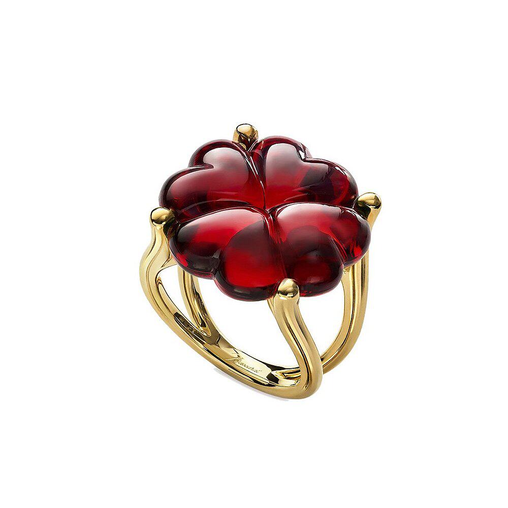 欧洲直邮baccarat卡拉trfle四叶草系列红色水晶戒指