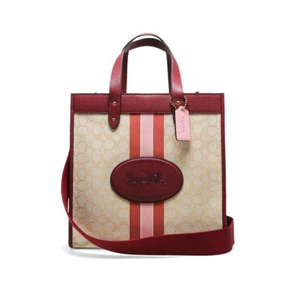 88vip欧洲直邮coach蔻驰女士徽标棉质手提包经典潮流时尚百搭5868b4