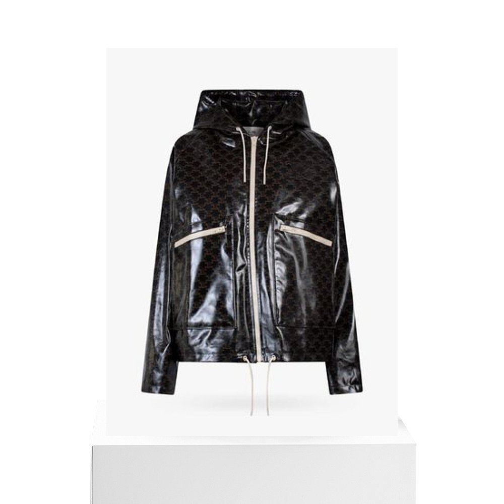 夹克香港直邮celine女士印花深色连帽2w638287q19mp外套短外套