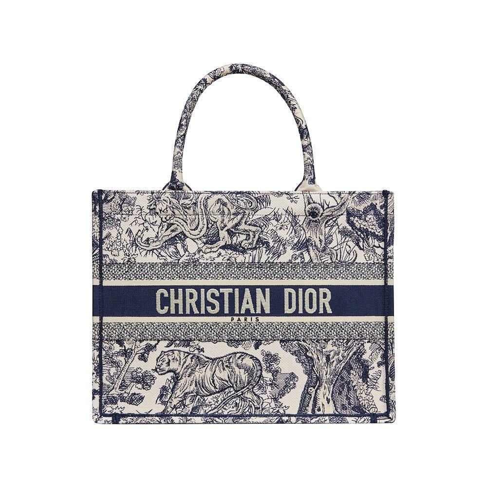 欧洲直邮dior迪奥booktote蓝色印花帆布小手通用款女包