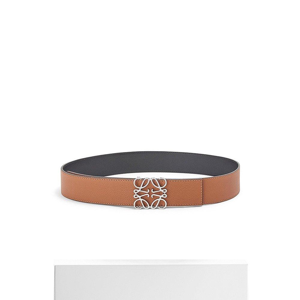 欧洲直邮loewe罗意威男士褐色黑色牛皮双面复古腰带