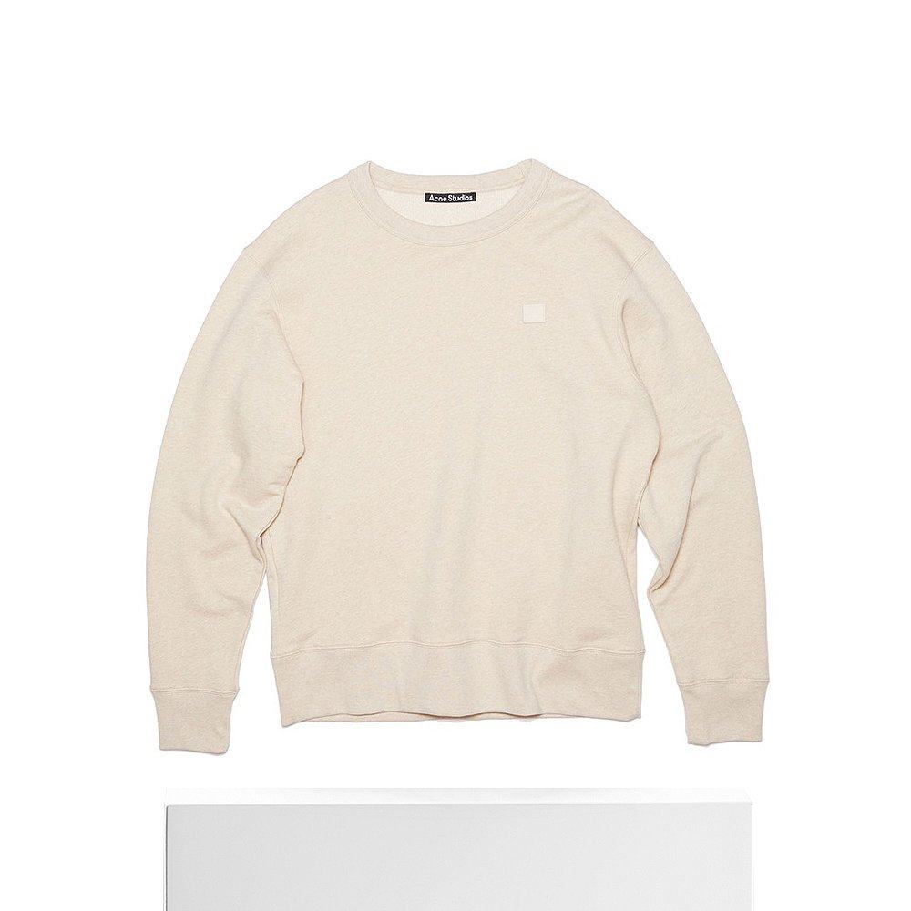 欧洲直邮acne studios 男女同款浅灰色纯棉笑脸圆领运动衫卫衣