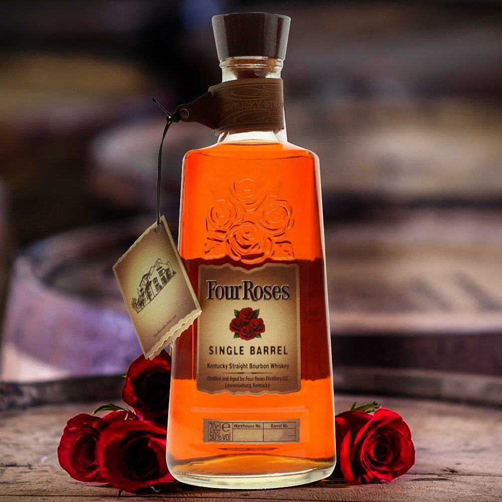 > 荷兰直邮four roses四玫瑰波本威士忌700ml高度洋酒原装进口