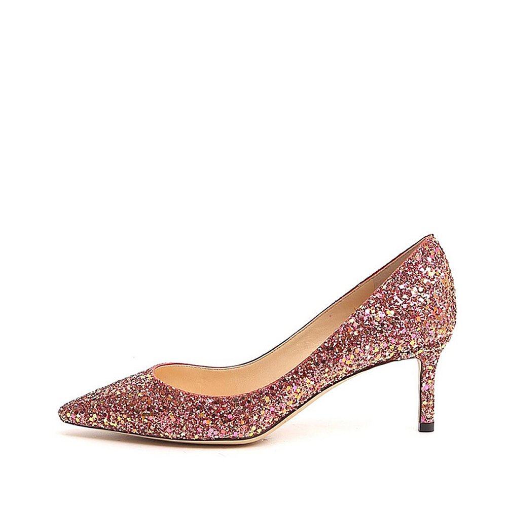 香港直邮jimmychoojimmychoo女士粉色闪光织物高跟鞋romy60b