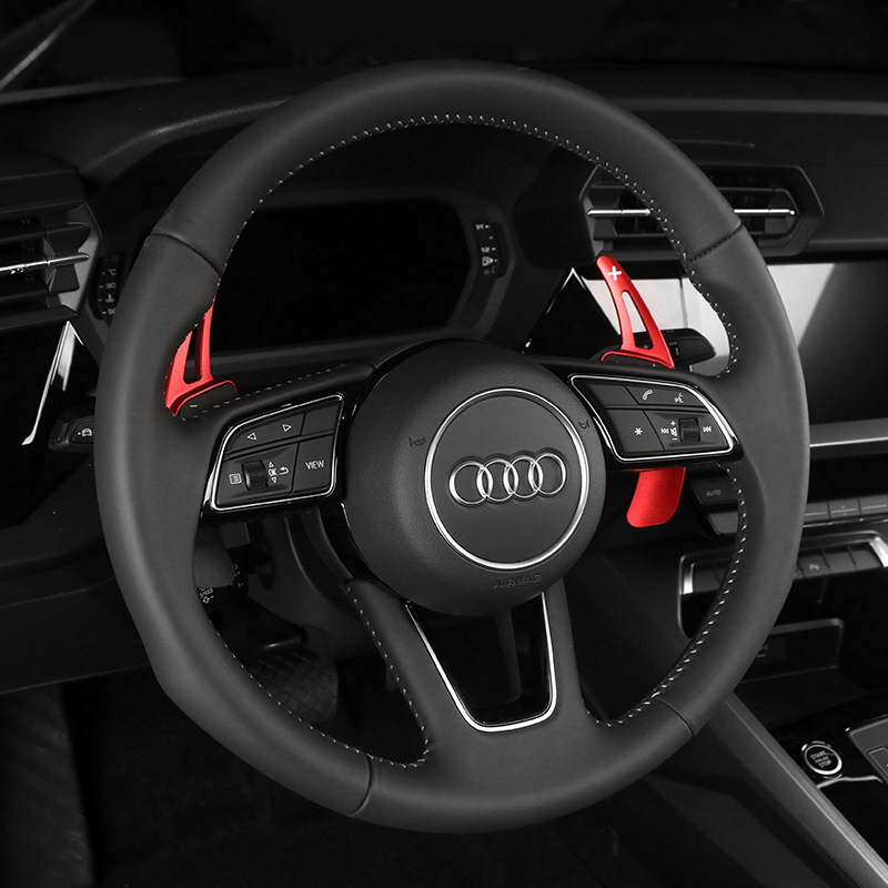 拨片奥迪a3l方向盘改装2122款a3内饰铝合金加长方向盘