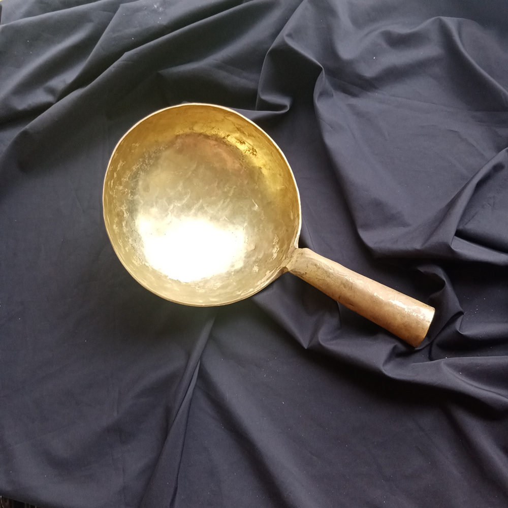 纯铜黄铜手工手工制制作加厚大铜勺铜舀厨房大号汤勺