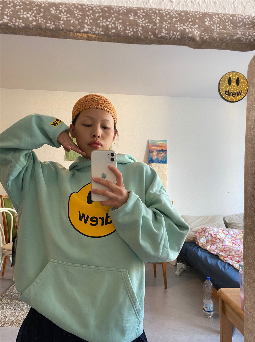 猪窝笑脸连帽衫贾斯汀比伯同款美式高街FOG休闲男女网红宽松卫衣