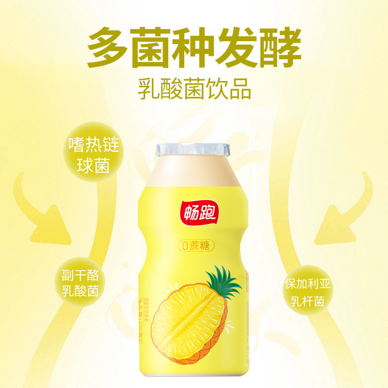 畅跑金钻凤梨蔗糖乳酸菌酸奶饮品礼盒盒装牛奶含乳饮料
