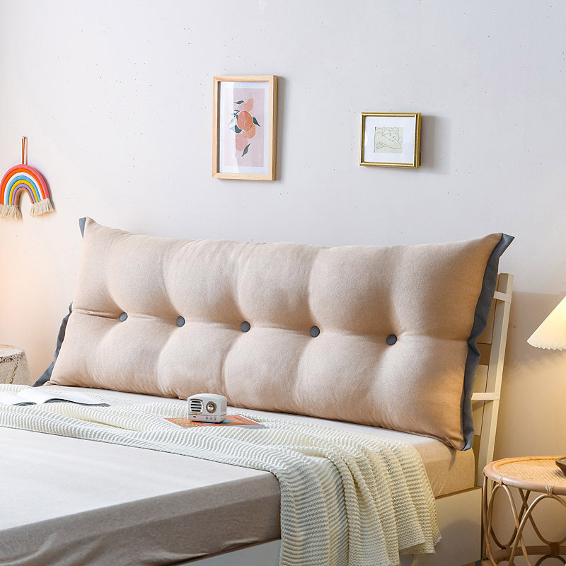 床头靠背田园纯色床上卧室长方形双人人大软包床头靠垫