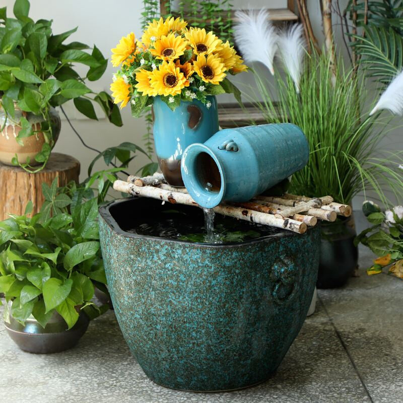 陶瓷瓷缸方形古法养鱼专用鱼缸睡莲盆缸阳台桌面缸