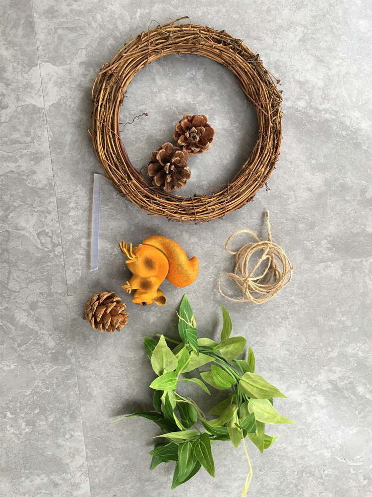 创意田园手工材料包藤编藤圈藤球挂饰幼儿园家居商场空中吊饰