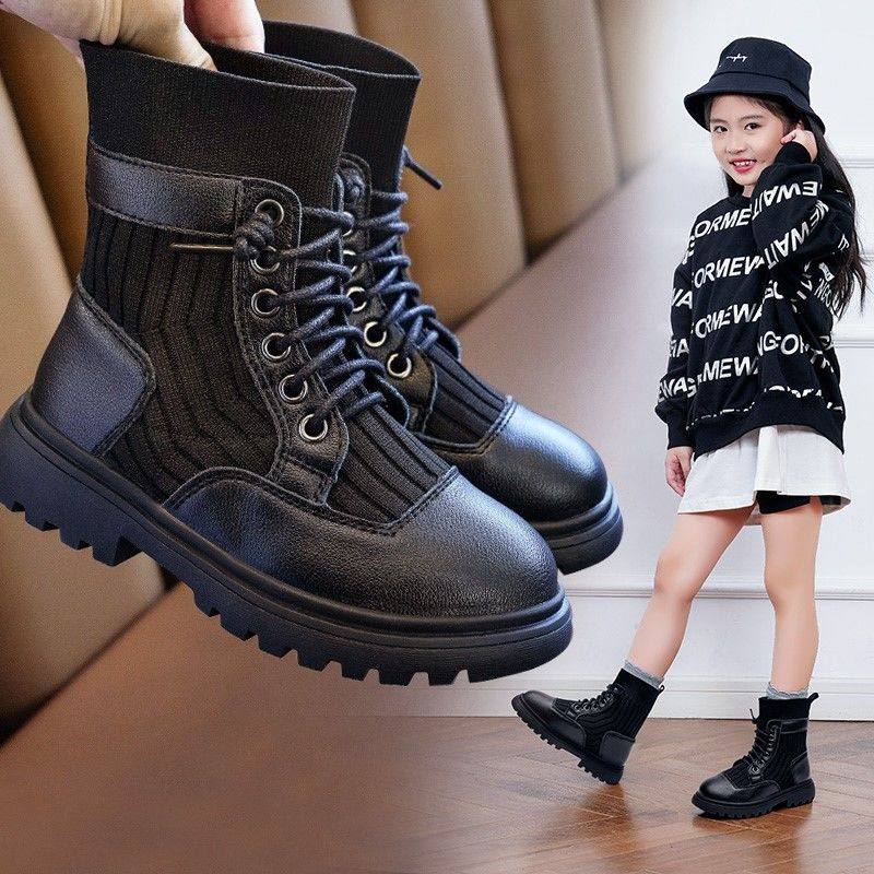 女童靴子儿童马丁秋冬季新款小女孩公主中大短靴皮靴