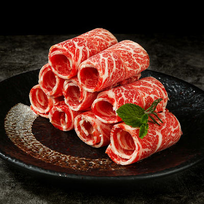 三品四季澳洲肥牛卷安格斯牛小排谷饲m3雪花牛肉原味火锅豆捞250g