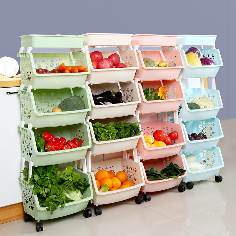 厨房置物架落地多层蔬菜菜篮子玩具收纳神器用品果蔬置物架