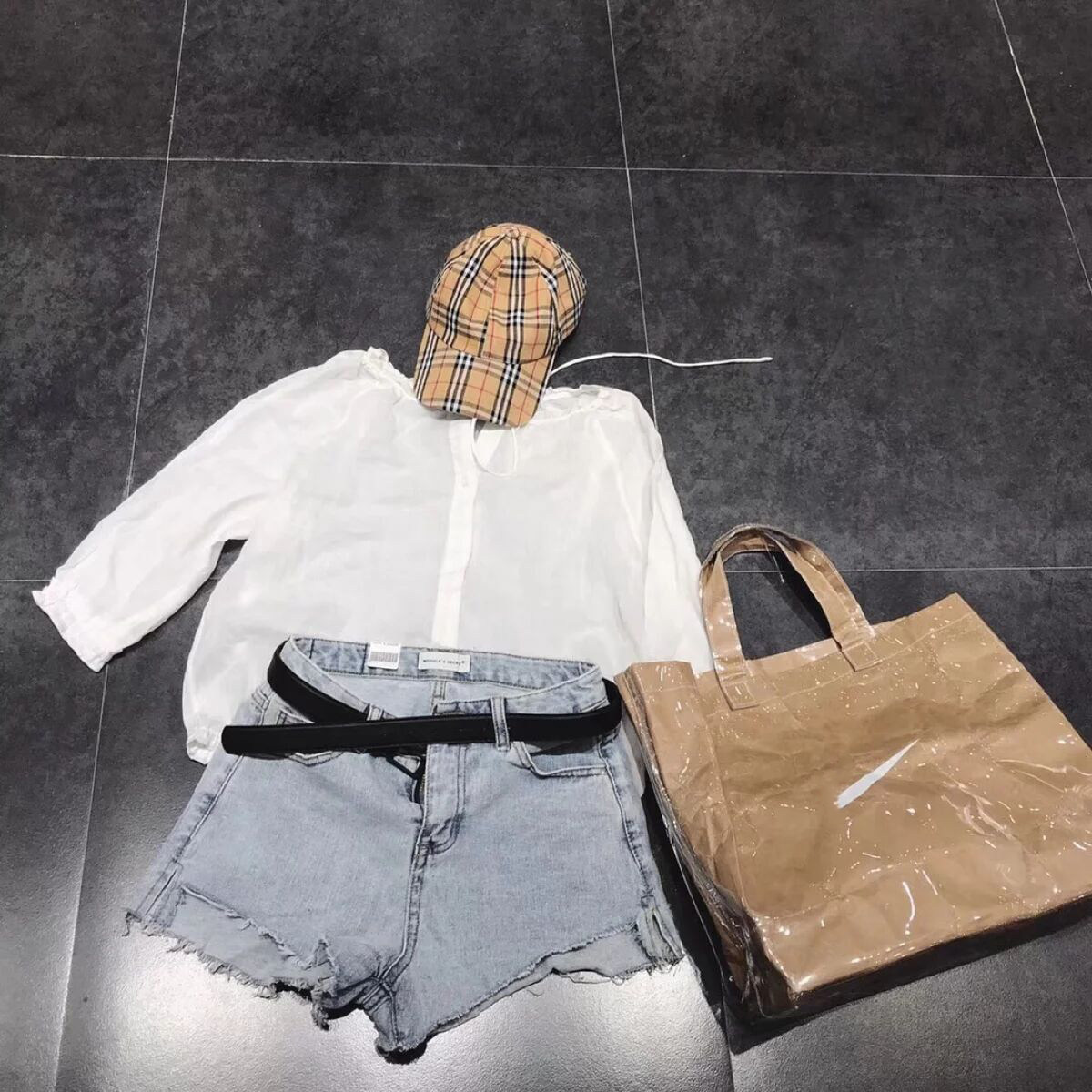 网红红潮nk包包防水pvc牛皮纸大容量单肩手提旅行袋