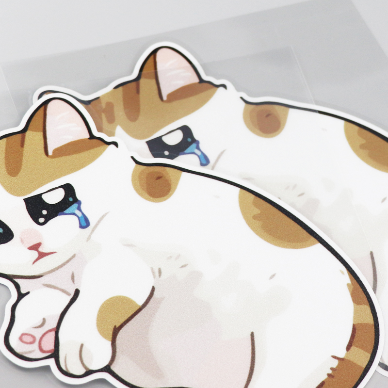 yjzt哭泣可怜小猫猫咪卡通搞笑趣味汽车装饰贴纸汽车装饰贴