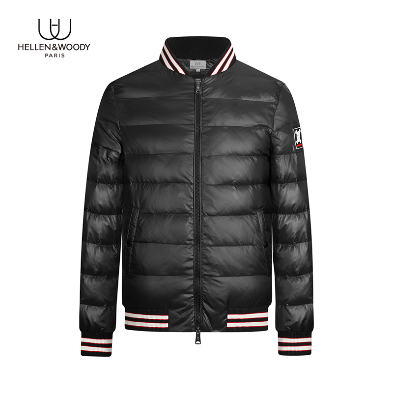 HELLEN&WOODY男装冬季新款薄款奢侈品羽绒服白鸭绒羽绒服夹克外套