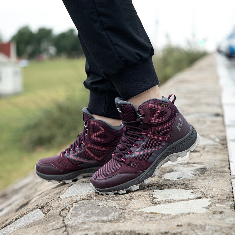 直营jackwolfskin狼爪登山鞋高帮女鞋越野防滑徒步登山鞋