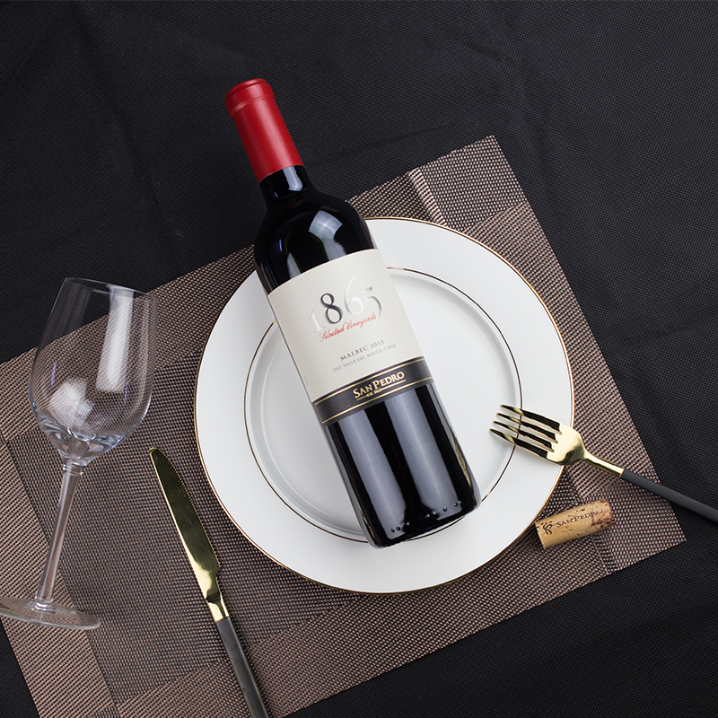 智利原瓶进口圣佩特罗家族珍藏级1865马贝克干红葡萄酒750ml包邮