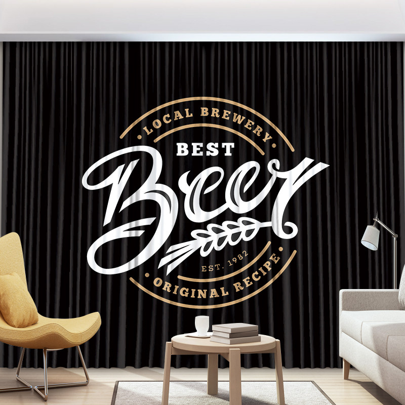 简约酒吧隔断定制装饰落地门面理发店窗帘布窗帘定制窗帘