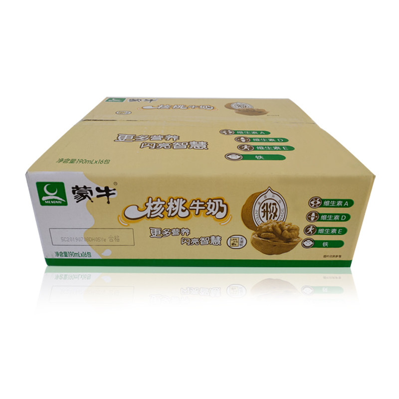 蒙牛核桃牛奶整箱批特价190ml*16包纸袋装学生早餐奶核桃奶无菌枕