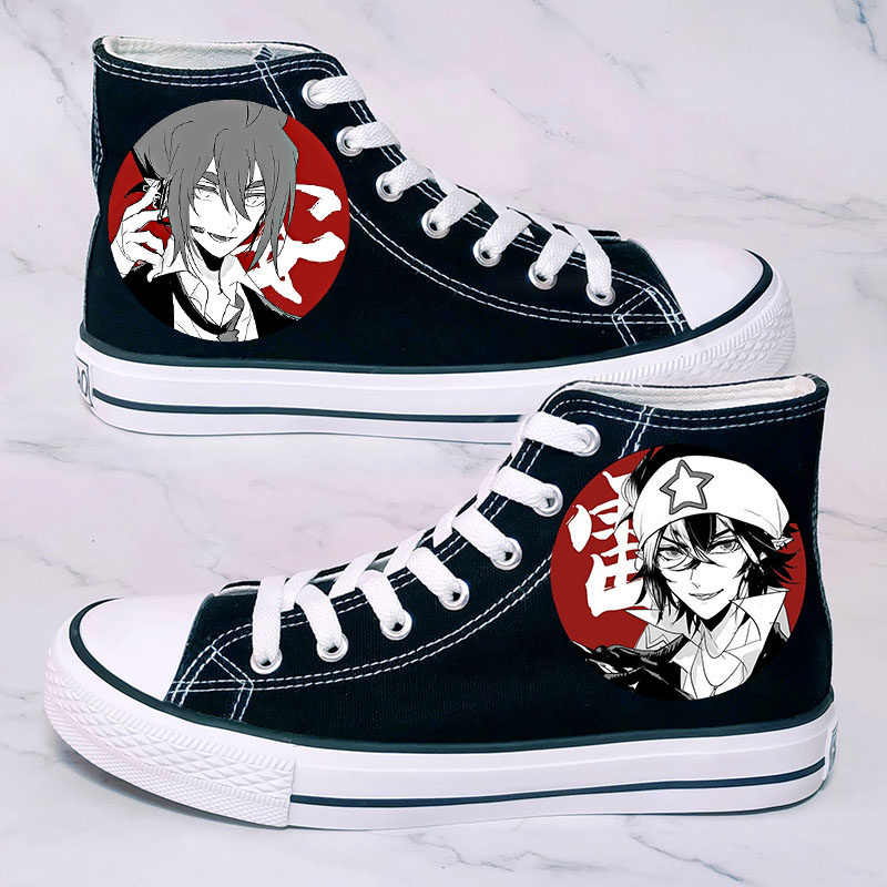 定制雷狮布鞋帆布情侣高帮周边cos制鞋安迷帆布鞋