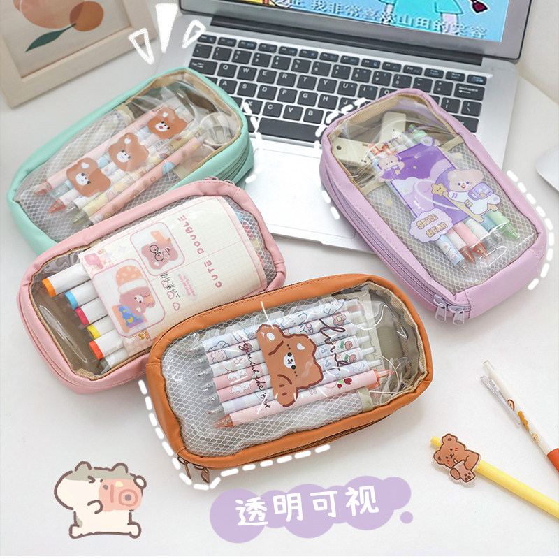 可爱文具盒网红小学生小众感颜高级中学生流行2021笔袋