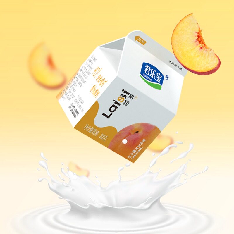 君乐宝莱茜黄桃风味酸奶200g8盒
