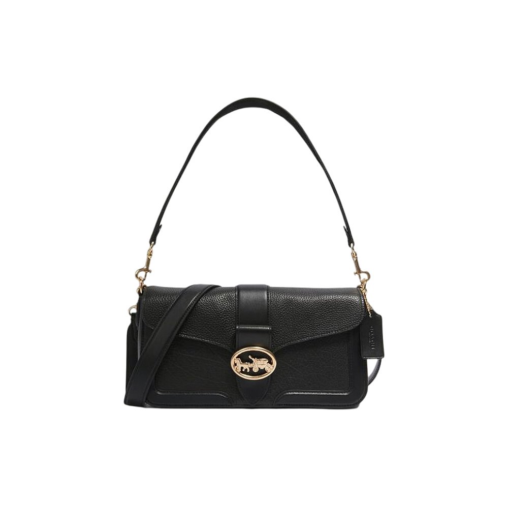 香港直发coach蔻驰时尚简约女士黑色单肩手提包f5493imblk通用款女包