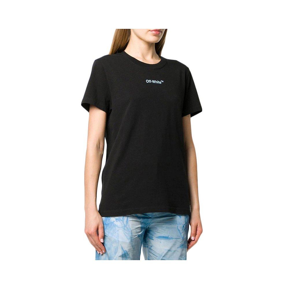 香港直发off white 女士黑色字母logo图案t恤 owaa049r20b07043 1-off