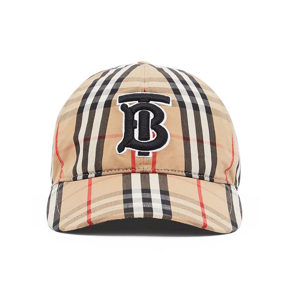 香港直邮burberry巴宝莉男士米色典格纹棉帽子8027502帽子