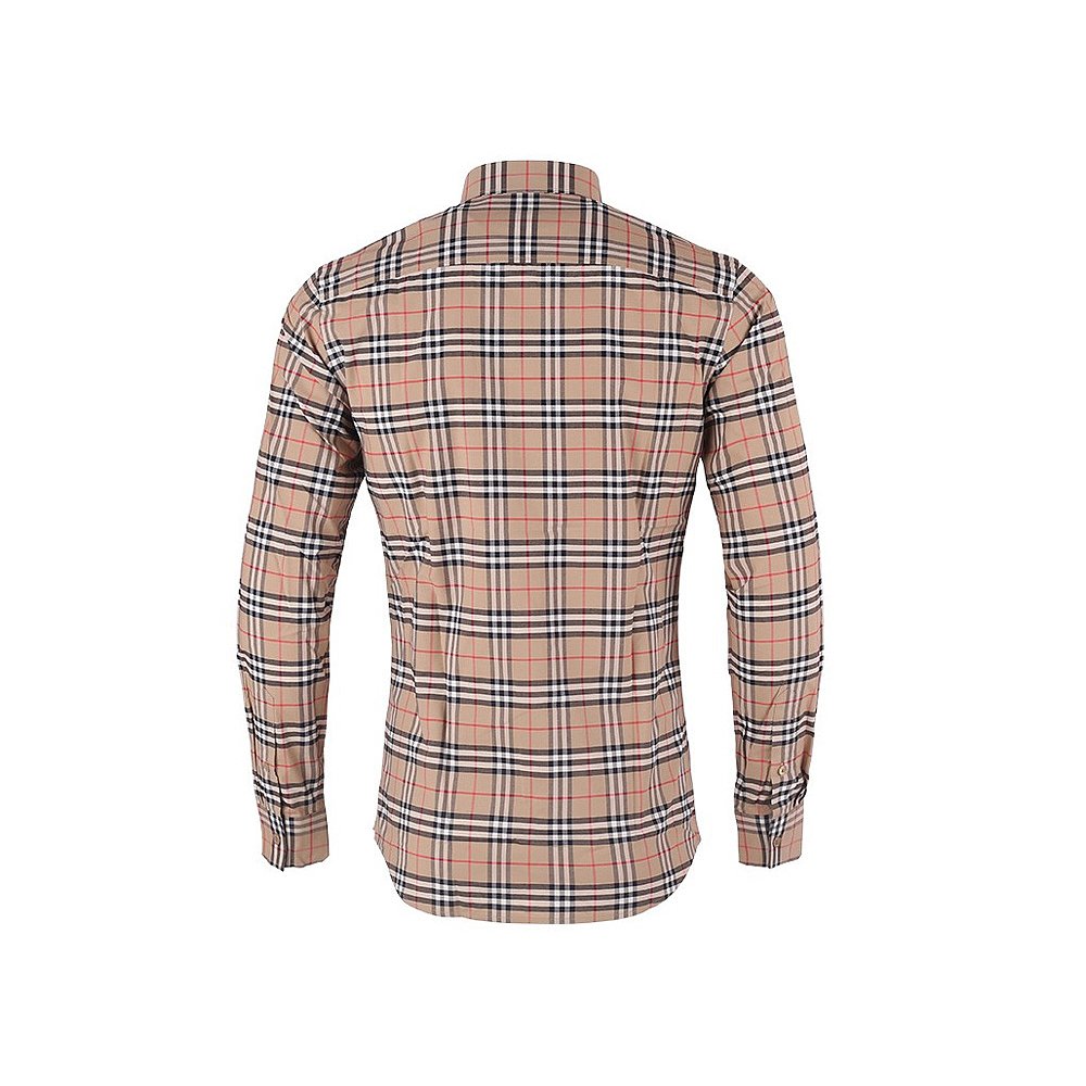 香港直邮burberry巴宝莉男士驼色格子衬衣8020966衬衫